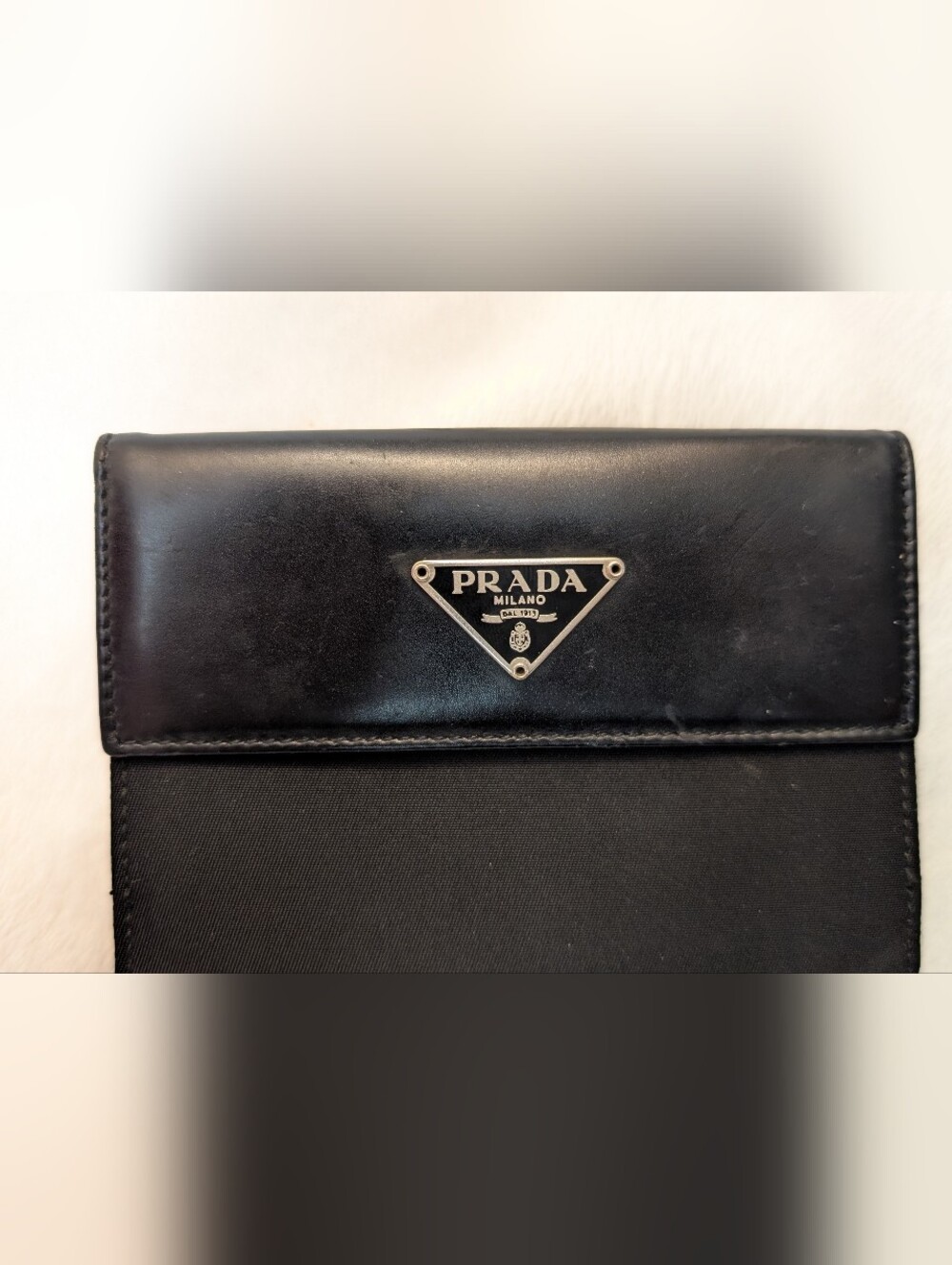 Authentic Prada Black Leather And Nylon Bifold snap wallet 4.5" x 3.5" with coa - Picture 5 of 14